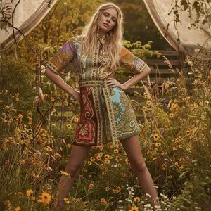 Alemais Clemenza Spliced Mini Dress $470 New without tag